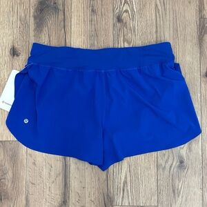 NWT Lululemon Fast And Free High Rise Split Shorts 3" In Galactic Cobalt Size XL